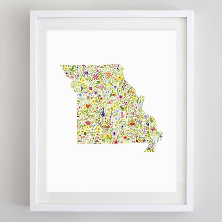 Missouri Floral Watercolor Print for wholesale by Carly Rae Studio