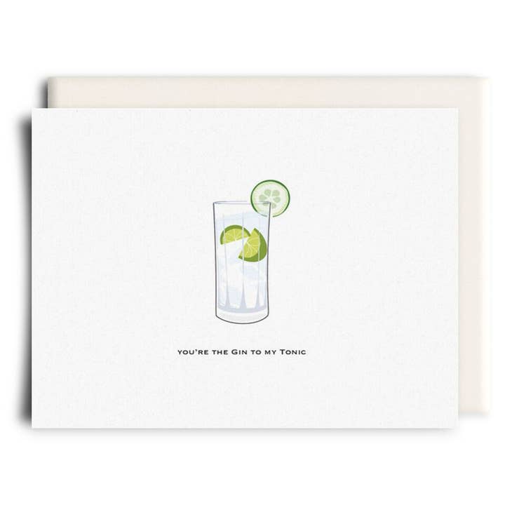 Gin To My Tonic | Love Greeting Card for wholesale by Inkwell Cards
