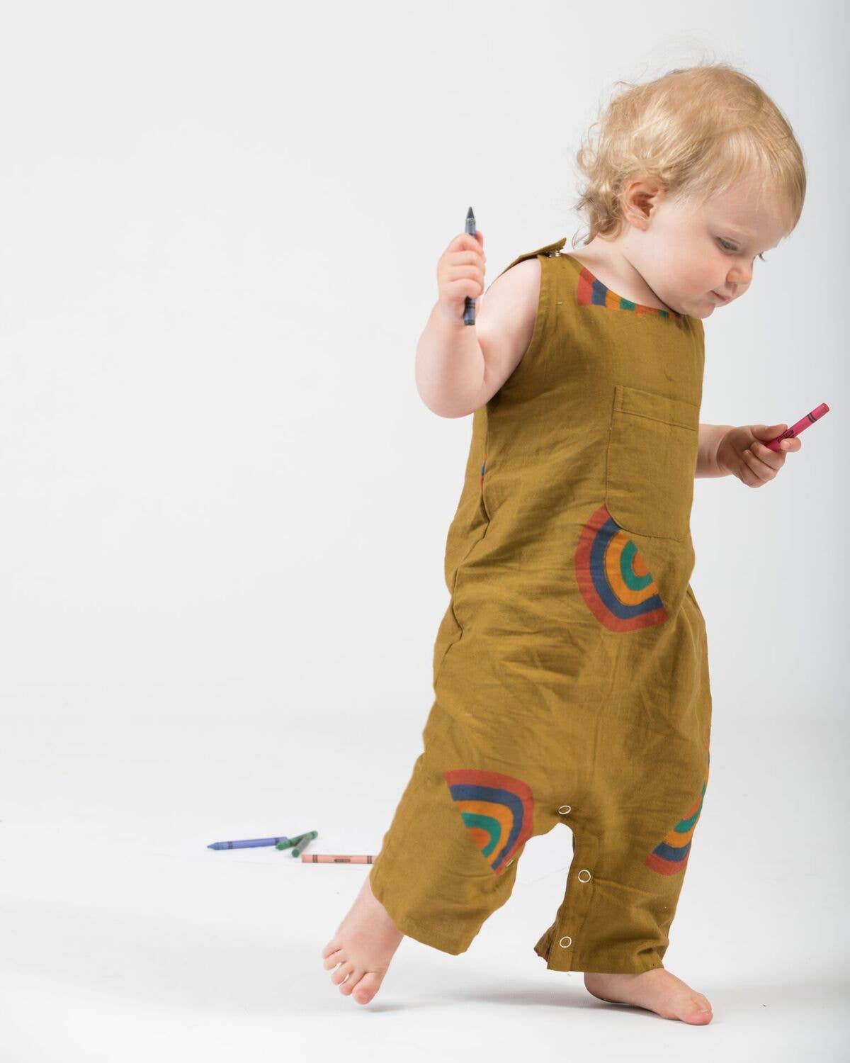 Akshu and Ing - Wholesale Jumpsuit - Baby - Mustard Rainbow Romper5