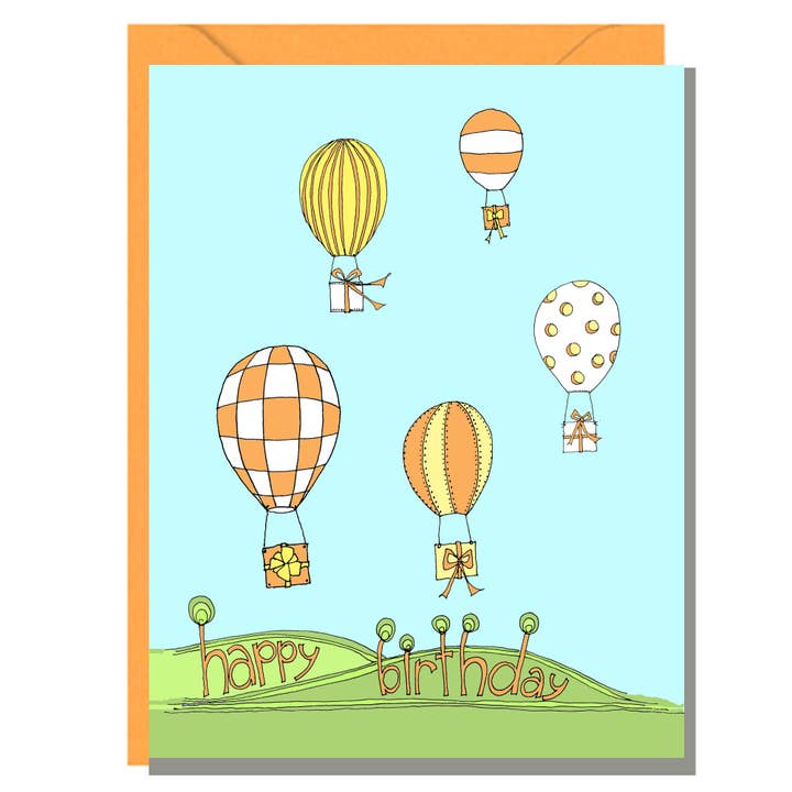 Hot Air Balloon Birthday Card for wholesale by Rachelink Cards & Illustrations
