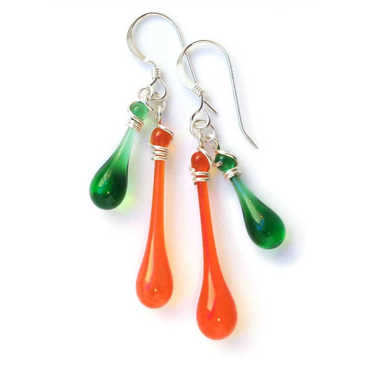 Sundrop Jewelry - Wholesale Dangle Earrings - Duet Colorful Glass Teardrop Earrings3