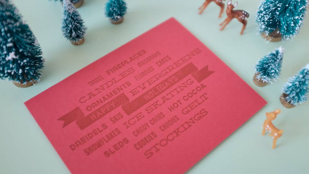 REMOVED BRAND - Wholesale Season's Greetings Card - Ribbon Happy Holidays Greeting Card2