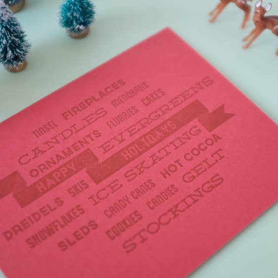 REMOVED BRAND - Wholesale Season's Greetings Card - Ribbon Happy Holidays Greeting Card2