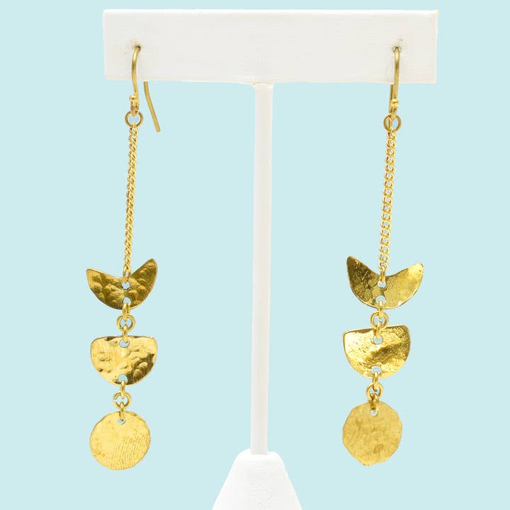 Moon Phase örhängen - Mässing för wholesale av Swahili Coast