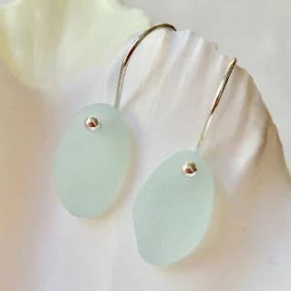 La Soucique Studio Metalsmithing - Wholesale Dangle Earrings - Perelle Sea Drop Seaglass Earrings