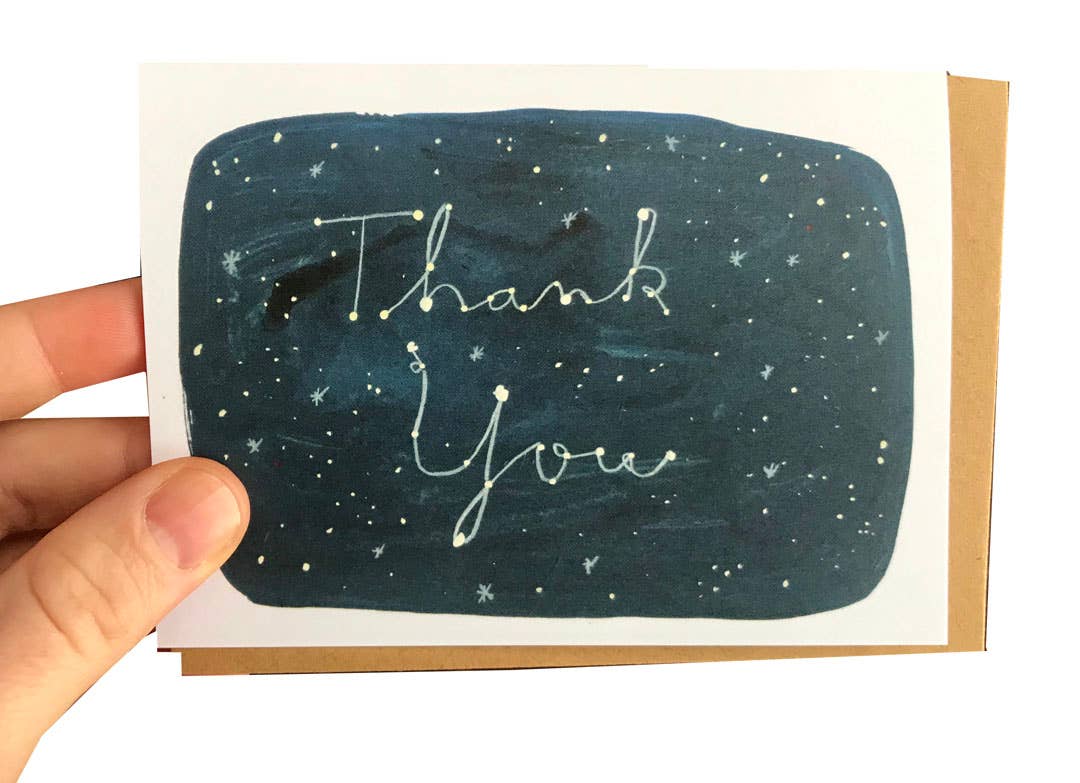 ELIZABETH GRAEBER art + illustration - Wholesale Thank You Card - Starry Night Sky Thank You Notecard2
