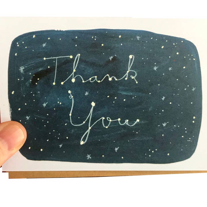 ELIZABETH GRAEBER art + illustration - Wholesale Thank You Card - Starry Night Sky Thank You Notecard2