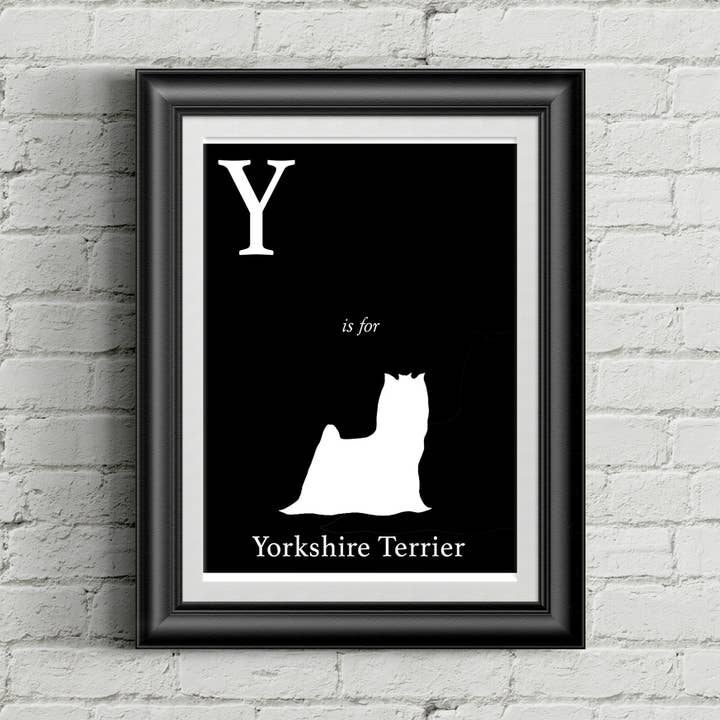 Y is voor Yorkshire Terrier Alphabet Art Print 8,5 „x11" voor wholesale door Sophisticated Pup