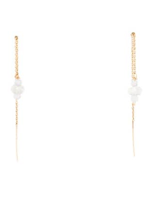 Moonstone Aquamarine Threader Earrings for wholesale by Ore & Gold