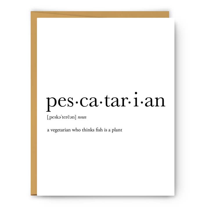 Footnotes - Wholesale Everyday Greeting Card - Pescatarian Definition - Everyday Card