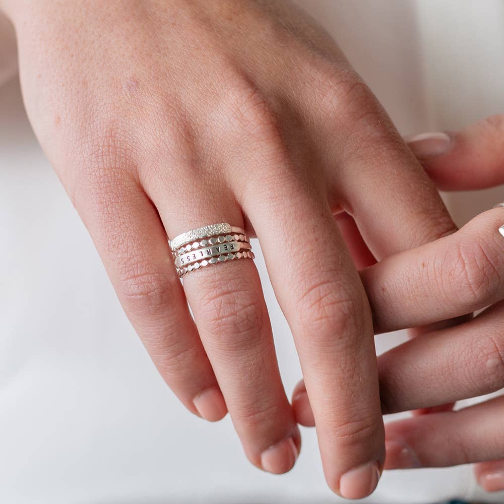 Christina Kober Designs - Wholesale Band/Stacked Ring - NARROW RING | stamped thin stacking ring3