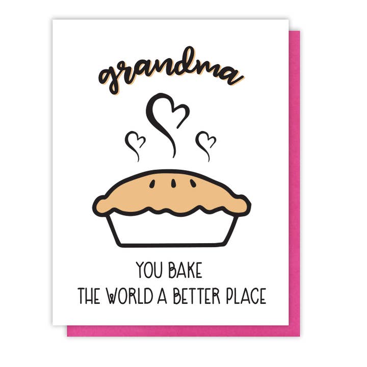Kiss and Punch – wholesale Mother’s Day card – Punny Pie Grandma Baking Pun Letterpress Card