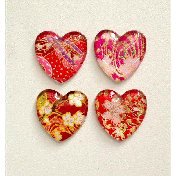 Tanner Glass - Wholesale Magnet - Magnet: Japanese Chiyogami Heart Shaped - Single BEST SELLER1