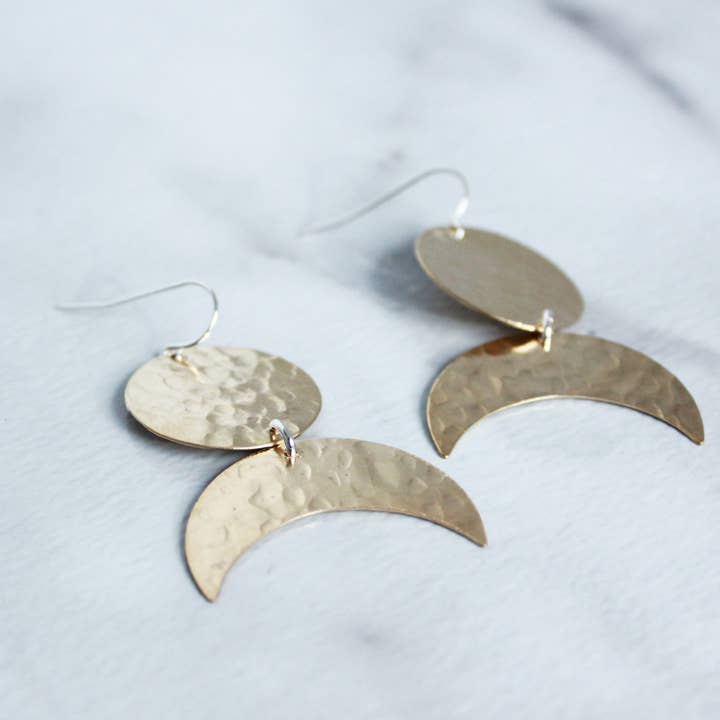 Disc and Crescent Earrings for wholesale by M.Liz Jewelry