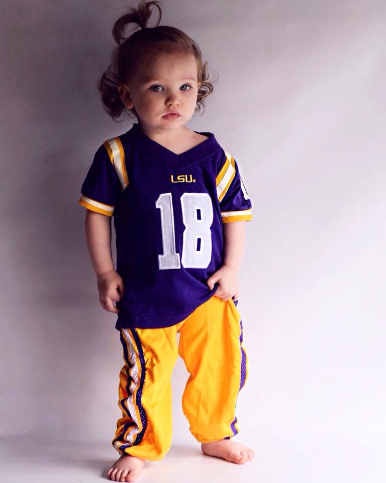 Fast Asleep PJ`s - Wholesale Sleepwear Set - Kids - Louisiana State University LSU Home - Two Piece3