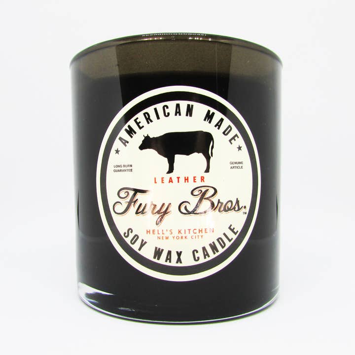 Leather Candle 9 oz for wholesale by Fury Bros.