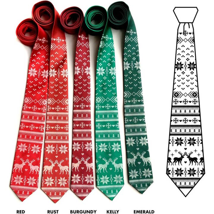 Cyberoptix Tie Lab - Wholesale Necktie - Men's - Christmas Sweater Necktie. Ugly Holiday Sweater Tie.