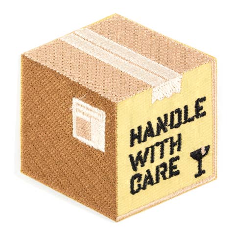 Handle With Care Embroidered Iron-On Patch for wholesale by These Are Things