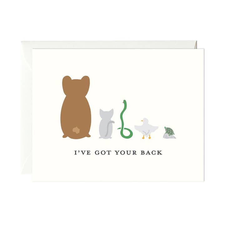 I’ve Got Your Back Card for wholesale by Paula & Waffle