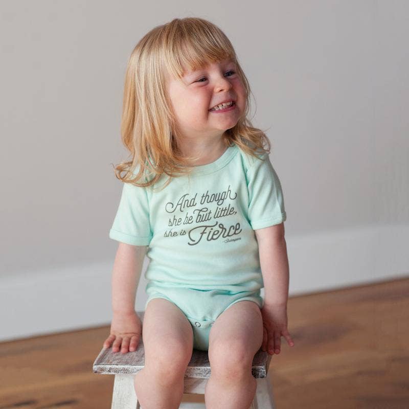 Sweetpea and Co. - Wholesale Bodysuit (Non-Footed) - Baby - She Is Fierce Baby Onesie in Mint, Baby Bodysuit3