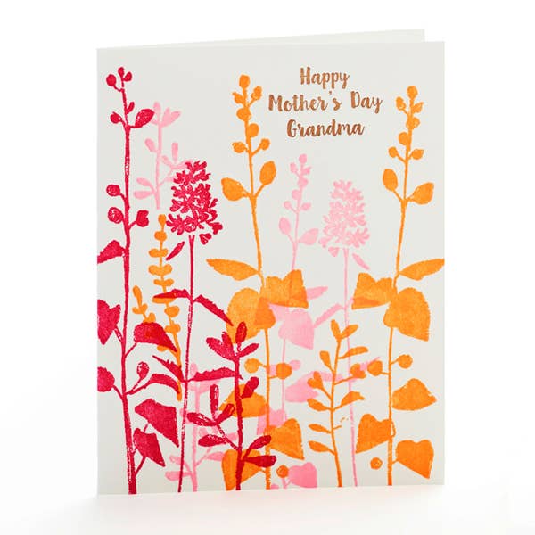 Pink Flowers Happy Mothers Day Grandma Notecard for wholesale by Ilee Papergoods