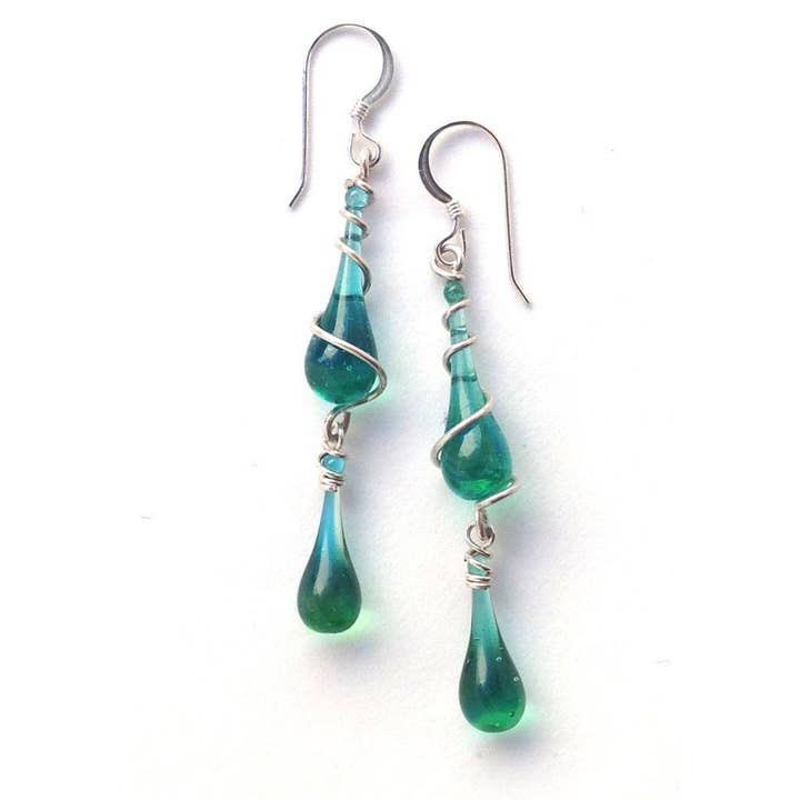 Sundrop Jewelry - Wholesale Dangle Earrings - Gemini Glass Teardrop Earrings5