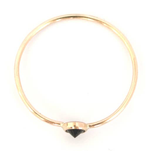 Lab Grown Black Gemstone Spike Stacking Ring for wholesale by Favor Jewelry