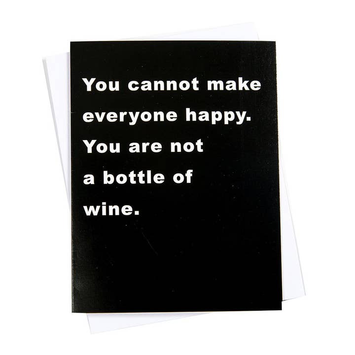 BIGLIETTO DI AUGURI - You Are Not A Bottle Of Wine per la vendita all'ingrosso da parte di Mary Phillips Designs