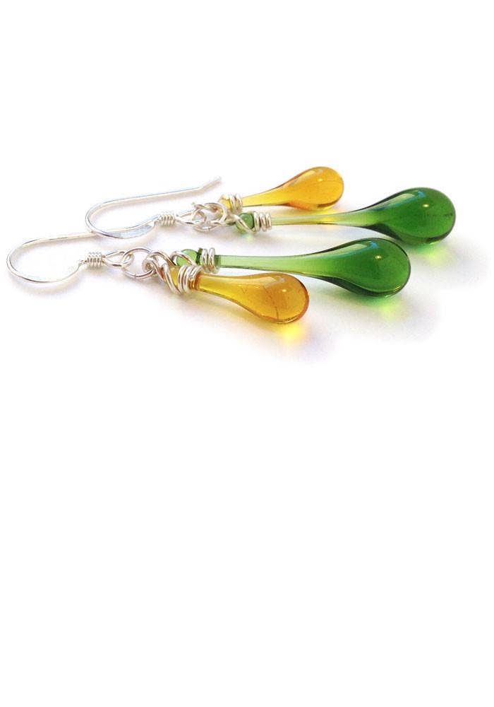 Sundrop Jewelry - Wholesale Dangle Earrings - Duet Colorful Glass Teardrop Earrings12