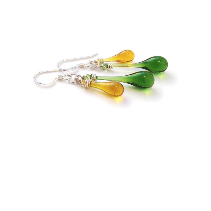 Sundrop Jewelry - Wholesale Dangle Earrings - Duet Colorful Glass Teardrop Earrings12