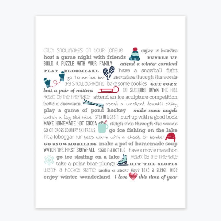 Impression artistique - Liste des seau d'hiver pour la vente par Tandem For Two