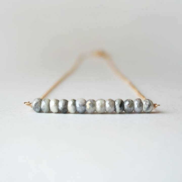 White Sapphire Necklace | Beaded Necklace for wholesale by Laura Stark Designs