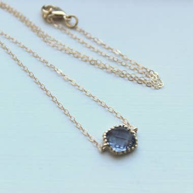 Laalee Jewelry - Wholesale Pendant/Charm Necklace - Dainty Charcoal Gray Necklace2