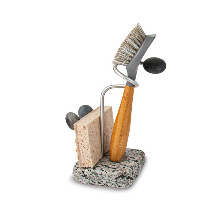Sea Stones - Wholesale Sponge Holder - Embrace Dish Brush and Sponge Holder Combo