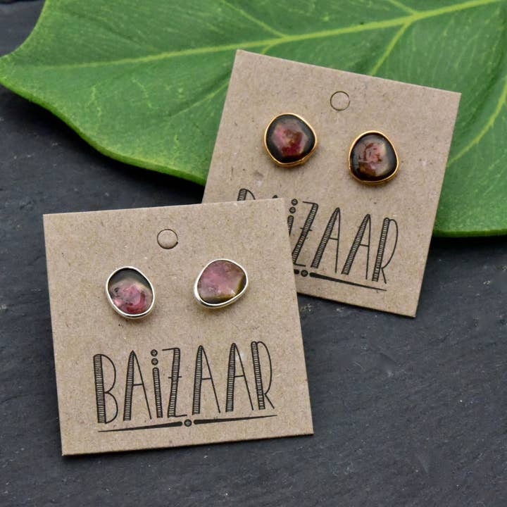 Baizaar – Brincos de pino por atacado – Brinco Filho Turmaline Prata0