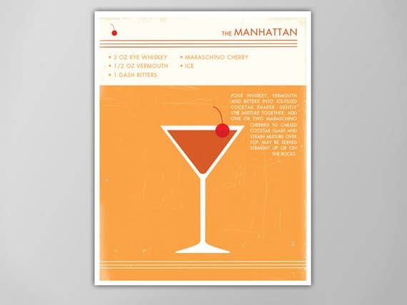 The National Anthem - Wholesale Art Print - 8” x 10” Manhattan Cocktail Art Print0