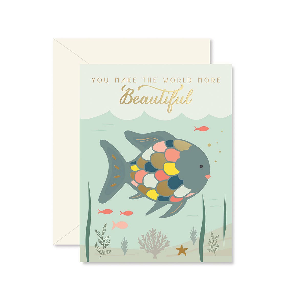 Ginger P. Designs - Wholesale Encouragement Card - Rainbow Fish Encouragement Greeting Card