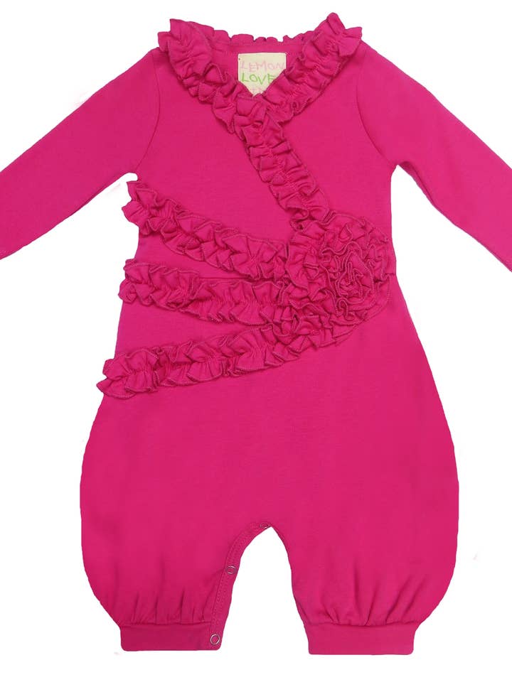 Lemon Loves Lime - Wholesale Jumpsuit - Baby - LAYETTE BASIC-Cabaret Rose Romper0