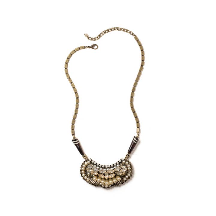 Pearl Clustered Bib Necklace for wholesale by Elements Jill Schwartz