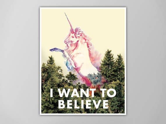 The National Anthem - Wholesale Art Print - 8” x 10” I Want To Believe Unicorn Art Print0