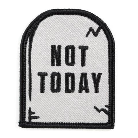 Not Today Embroidered Iron-On Patch for wholesale by These Are Things
