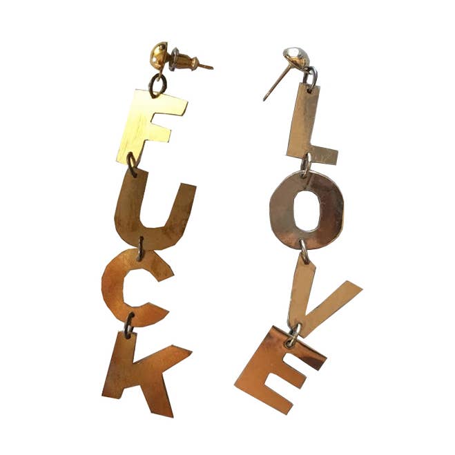 Fuck Love Dangle Earrings for wholesale by Sweet 1985