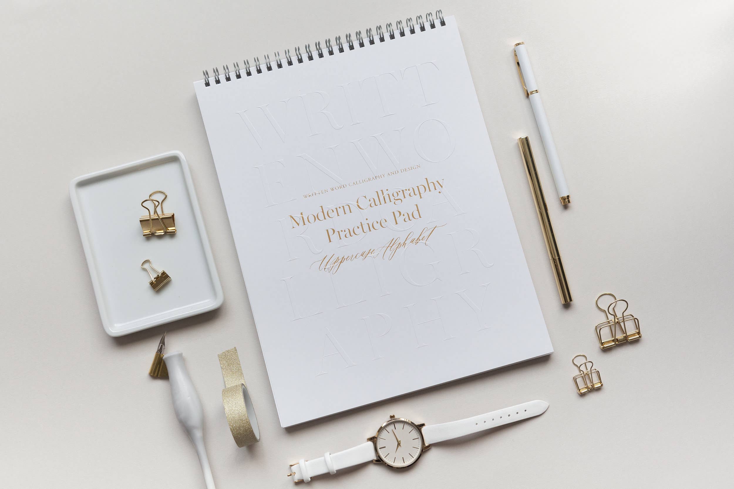 Written Word Calligraphy - Vente Blocs-notes - Bloc d’exercices pour alphabet majuscule6