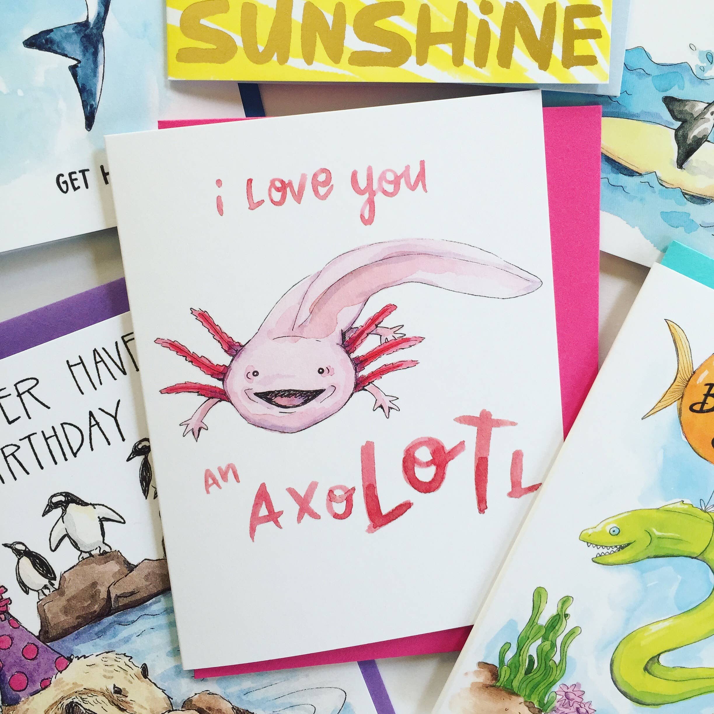 Paper Wilderness - Wholesale Love Card - Axolotl Love Card1