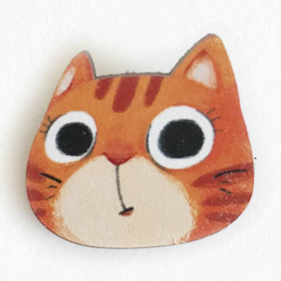 Alfinete de madeira laranja Tabby por atacado de The Little Red House