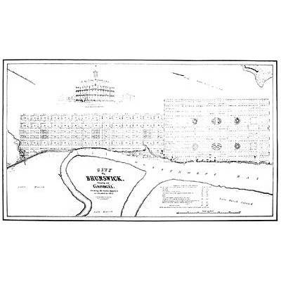 Brunswick, Geórgia, 1837 por atacado de Historic Urban Plans, Inc.