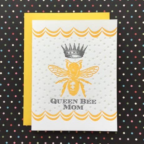 Queen Bee Mom - boekdrukkaart voor wholesale door Lucky Bee Press