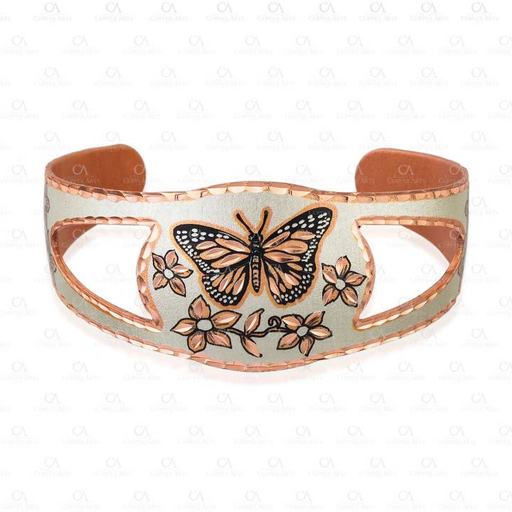 COPPER ARTS INC. - Wholesale Cuff Bracelet - BSR 37 Butterfly Bracelets BSR-37 Cut Out Bracelet
