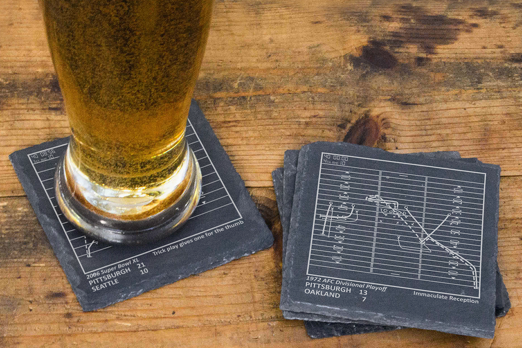 Playbook Products - Wholesale Coasters - Greatest Steelers Plays: Slate Coasters (Set of 4)2