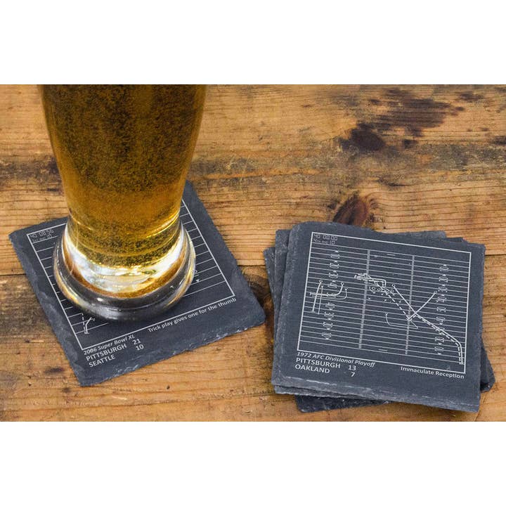 Playbook Products - Wholesale Coasters - Greatest Steelers Plays: Slate Coasters (Set of 4)2